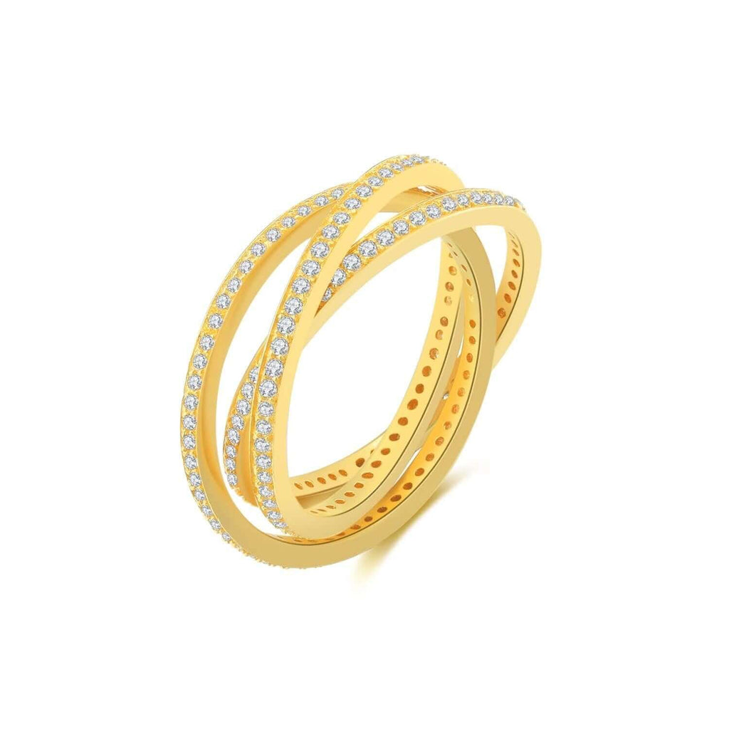 Layered Ring 18ct Gold Plated Vermeil - Trendolla Jewelry