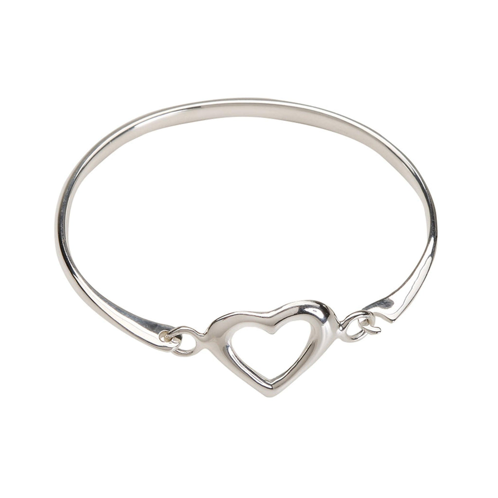 Sterling Silver Heart Bangle Bracelet for Baby and Child - Trendolla Jewelry