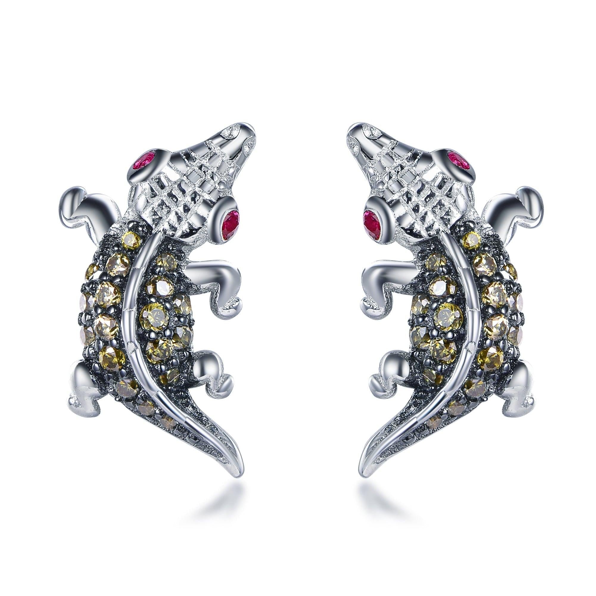 Trendolla Lizard Sterling Silver Earrings - Trendolla Jewelry