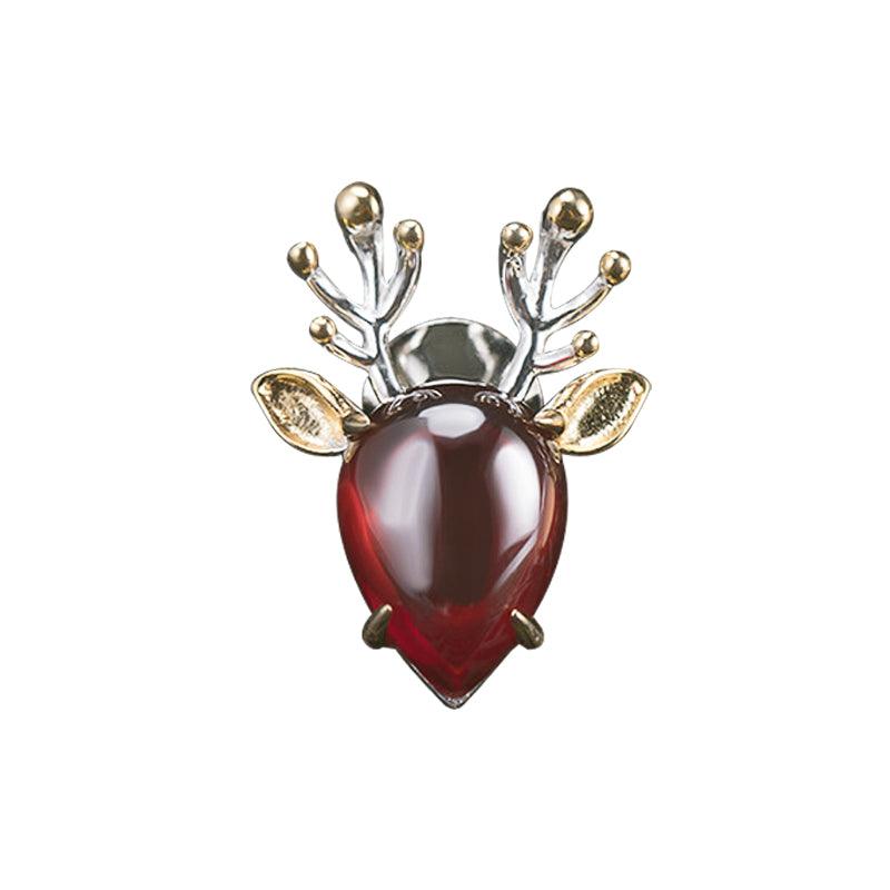 Trendolla Sterling Silver Vintage Retro Elk Pin Brooch - Trendolla Jewelry