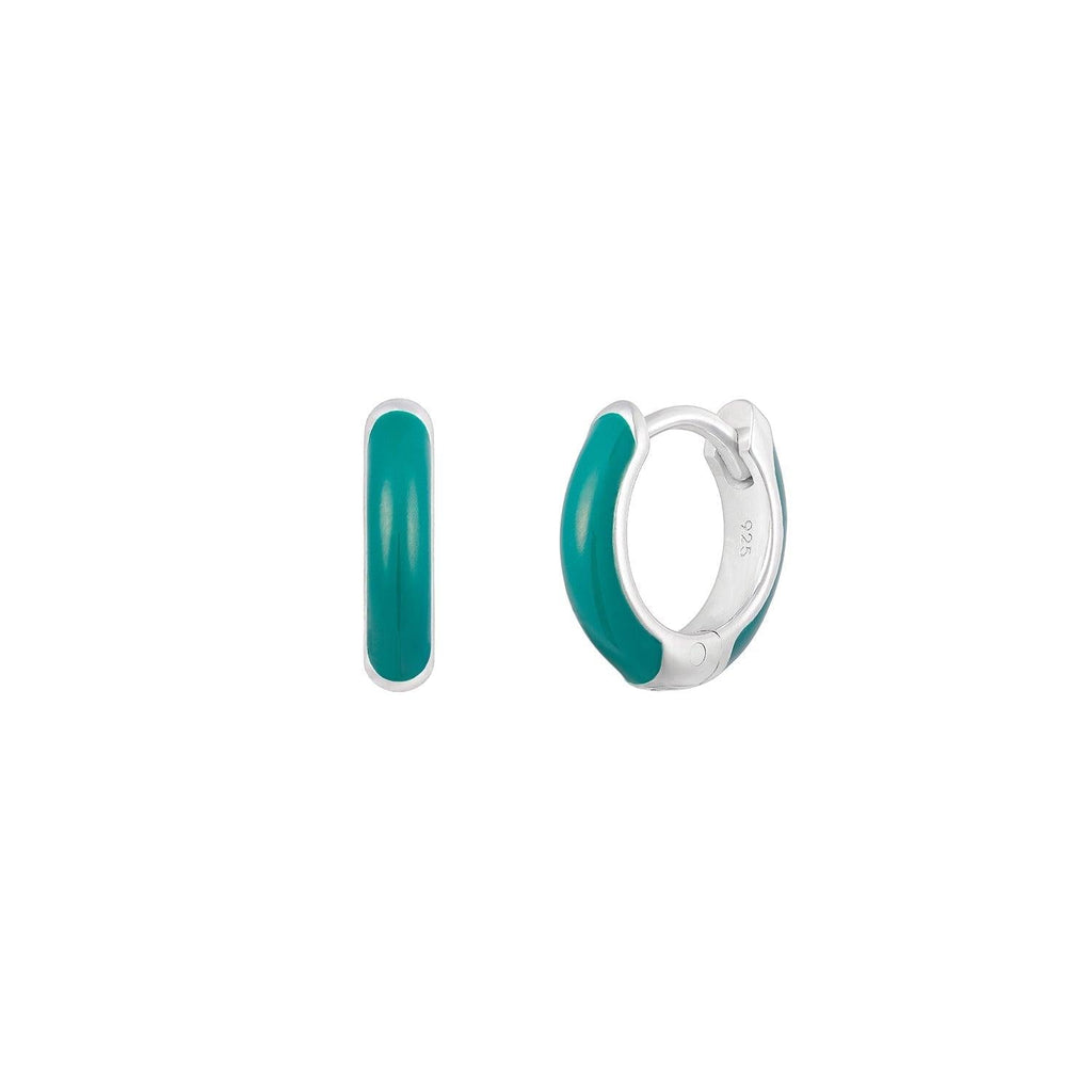 Ultramarine Green Huggie Hoop - Trendolla Jewelry